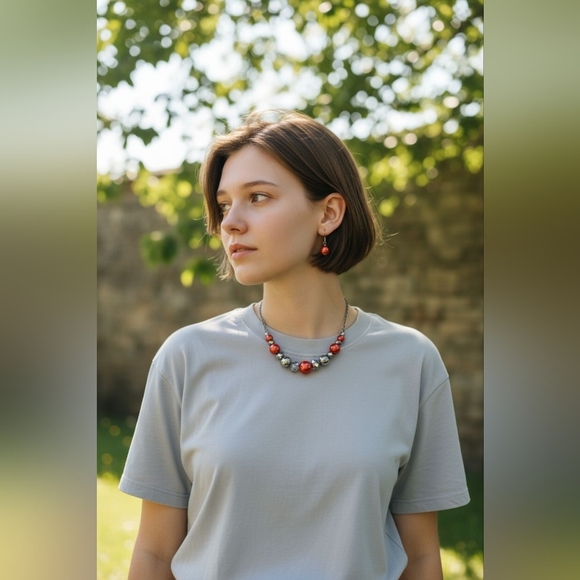 Jewelry - Jewelry set necklace and earrings beautiful colors